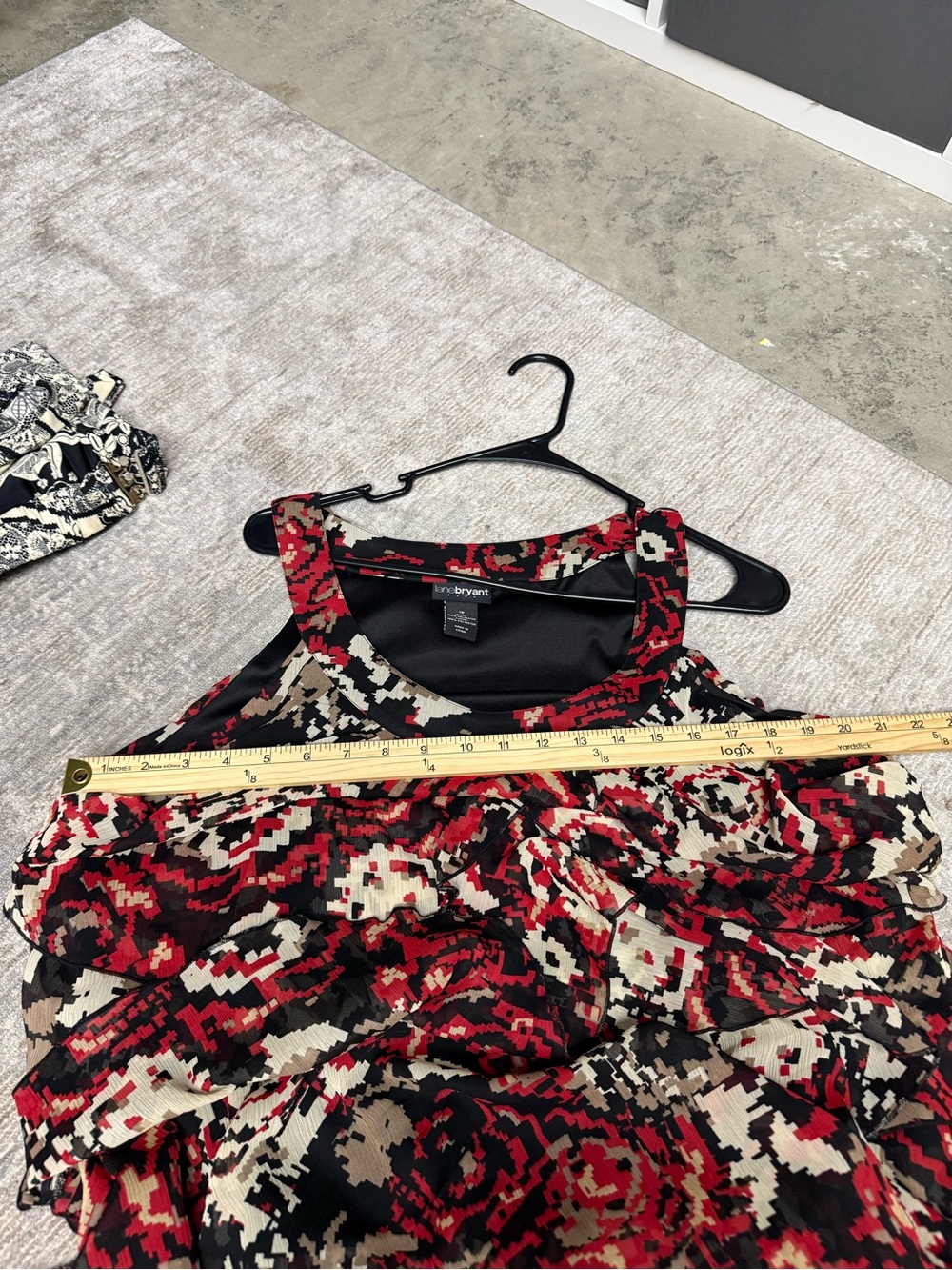 Lane Bryant Red Floral Layered Tank Dress - Picture 5 of 6
